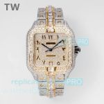 TW Factory Swiss Replica Cartier Santos 40MM Yellow Gold Diamond Arabic Face Watch 